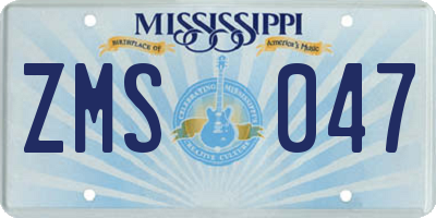 MS license plate ZMS047