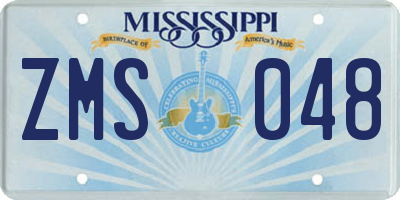 MS license plate ZMS048