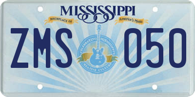 MS license plate ZMS050