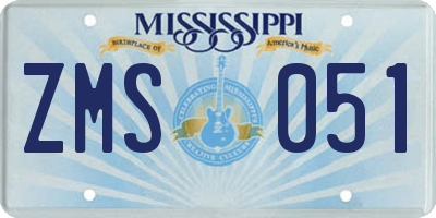 MS license plate ZMS051