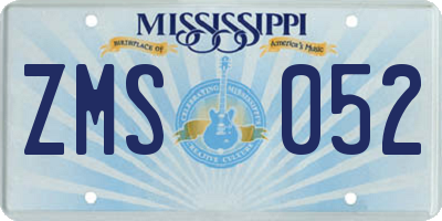 MS license plate ZMS052