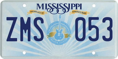 MS license plate ZMS053