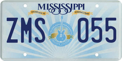 MS license plate ZMS055
