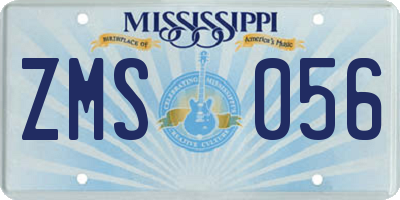 MS license plate ZMS056