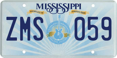 MS license plate ZMS059