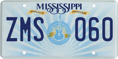 MS license plate ZMS060