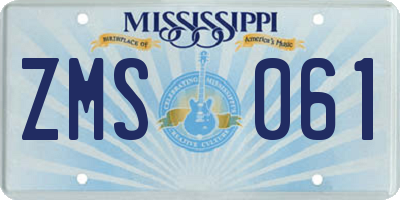MS license plate ZMS061