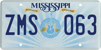 MS license plate ZMS063
