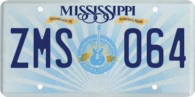 MS license plate ZMS064