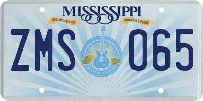 MS license plate ZMS065