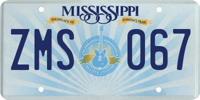 MS license plate ZMS067