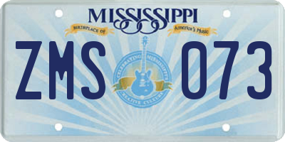MS license plate ZMS073