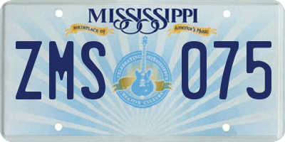 MS license plate ZMS075