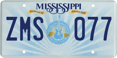 MS license plate ZMS077