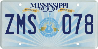 MS license plate ZMS078