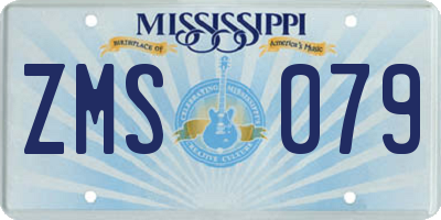 MS license plate ZMS079