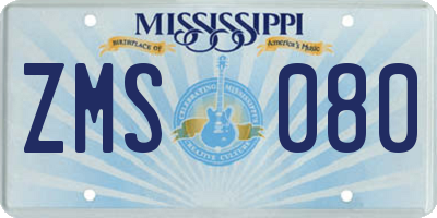 MS license plate ZMS080
