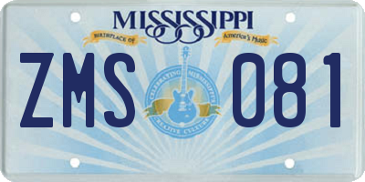 MS license plate ZMS081