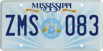 MS license plate ZMS083