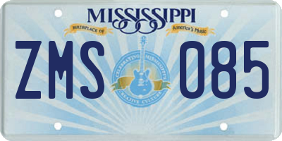 MS license plate ZMS085