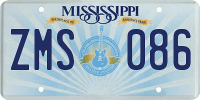 MS license plate ZMS086