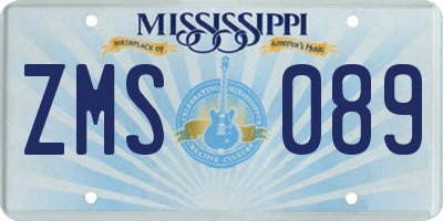 MS license plate ZMS089