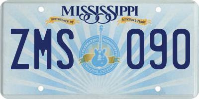 MS license plate ZMS090