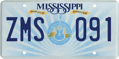 MS license plate ZMS091