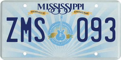 MS license plate ZMS093