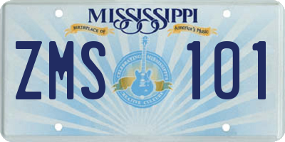 MS license plate ZMS101