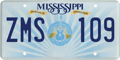 MS license plate ZMS109