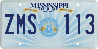 MS license plate ZMS113