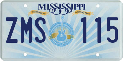 MS license plate ZMS115