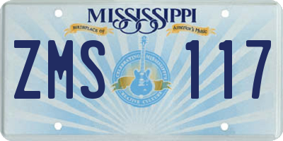 MS license plate ZMS117