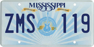 MS license plate ZMS119