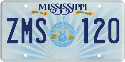 MS license plate ZMS120