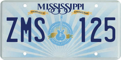 MS license plate ZMS125