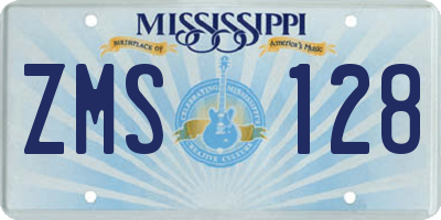 MS license plate ZMS128