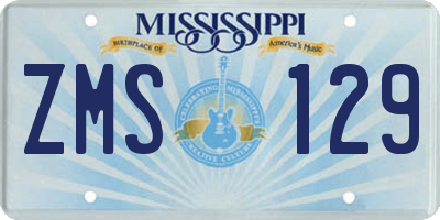 MS license plate ZMS129