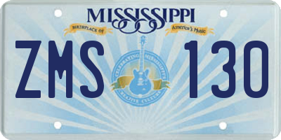 MS license plate ZMS130