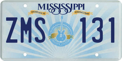 MS license plate ZMS131