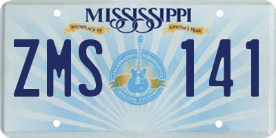 MS license plate ZMS141