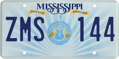 MS license plate ZMS144