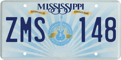 MS license plate ZMS148