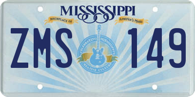 MS license plate ZMS149