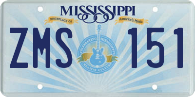MS license plate ZMS151