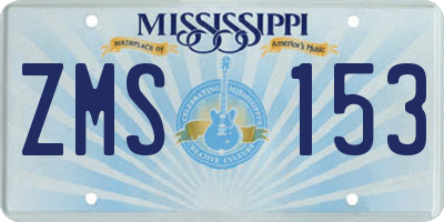 MS license plate ZMS153