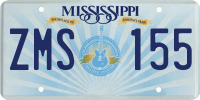 MS license plate ZMS155