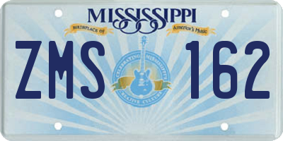 MS license plate ZMS162