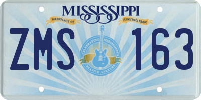 MS license plate ZMS163
